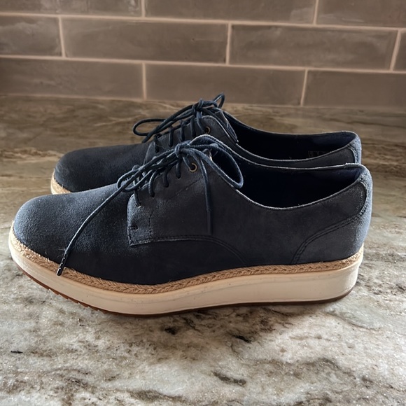 Clarkes Artisan blue suede platform - Picture 2 of 8